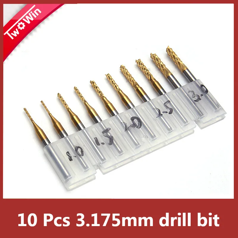 

Mini PCB Carbide Tools End Mill 3.175 Diameter CNC Cutting Bits Milling Cutters Kit