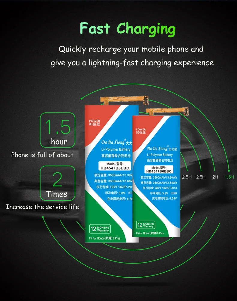 Оригинальный Da Xiong литий полимерный аккумулятор HB4547B6EBC для Huawei Honor 6 Plus 3600 мАч