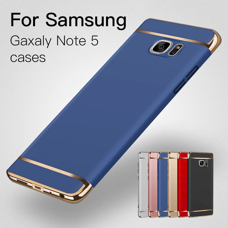 

Case For Samsung Galaxy Note 5 N9200 3in1 Plating Mobile Phone Case 3 in 1 Cases Cover Hard PC Bag Skin Back Cover Fundas Capa