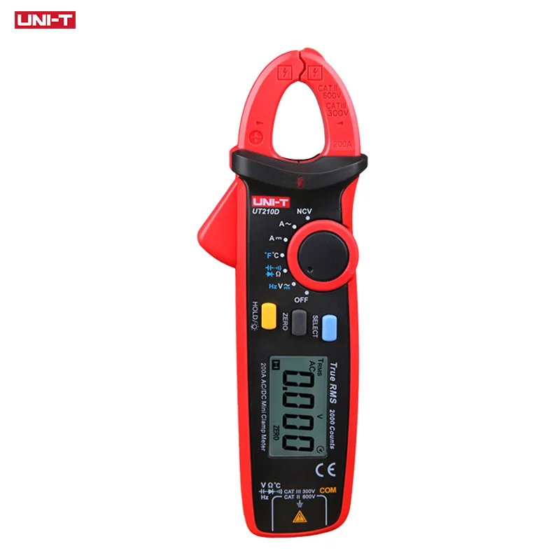 Online UNI T UT210 Series True RMS Digital Clamp Meter Mini AC CC voltaje de corriente Auto rango de capacitancia VFC multímetro sin contacto