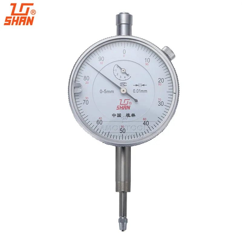 SHAN Dial индикатор 0-5 мм/0,01 мм Тест Gague алюминиевый циркуль для измерения тела микрометр