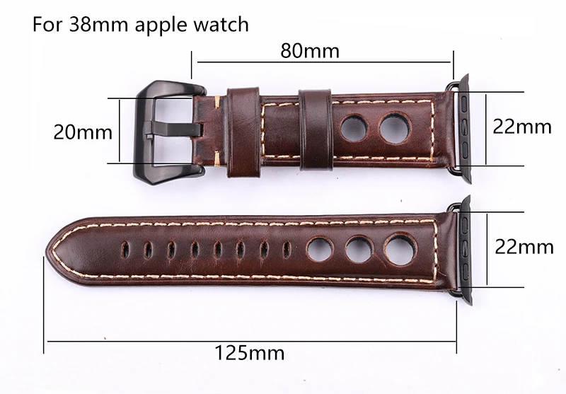 Ремешки для наручных часов из воловьей кожи с масляным воском для Apple Watch 4, 3, 2, 1, 42 мм, 38 мм, темно-коричневый, для женщин и мужчин, модный ремешок для наручных часов из натуральной кожи