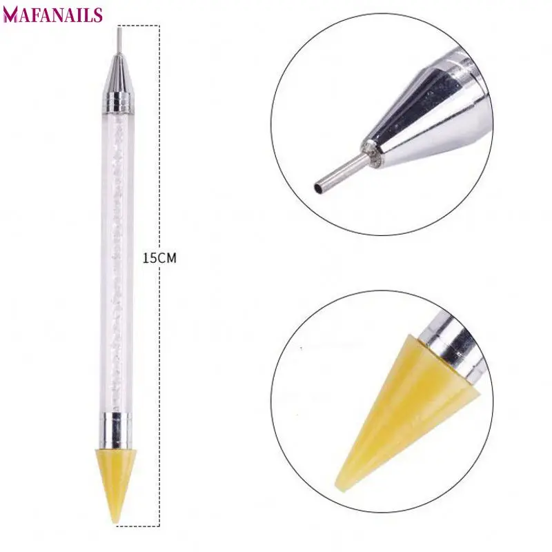 

1Pcs Dual-ended Nail Dotting Pens Crystal Beads Handle Rhinestone Studs Picker Wax Pencil Manicure Nail Art Picking Tools @DTB14