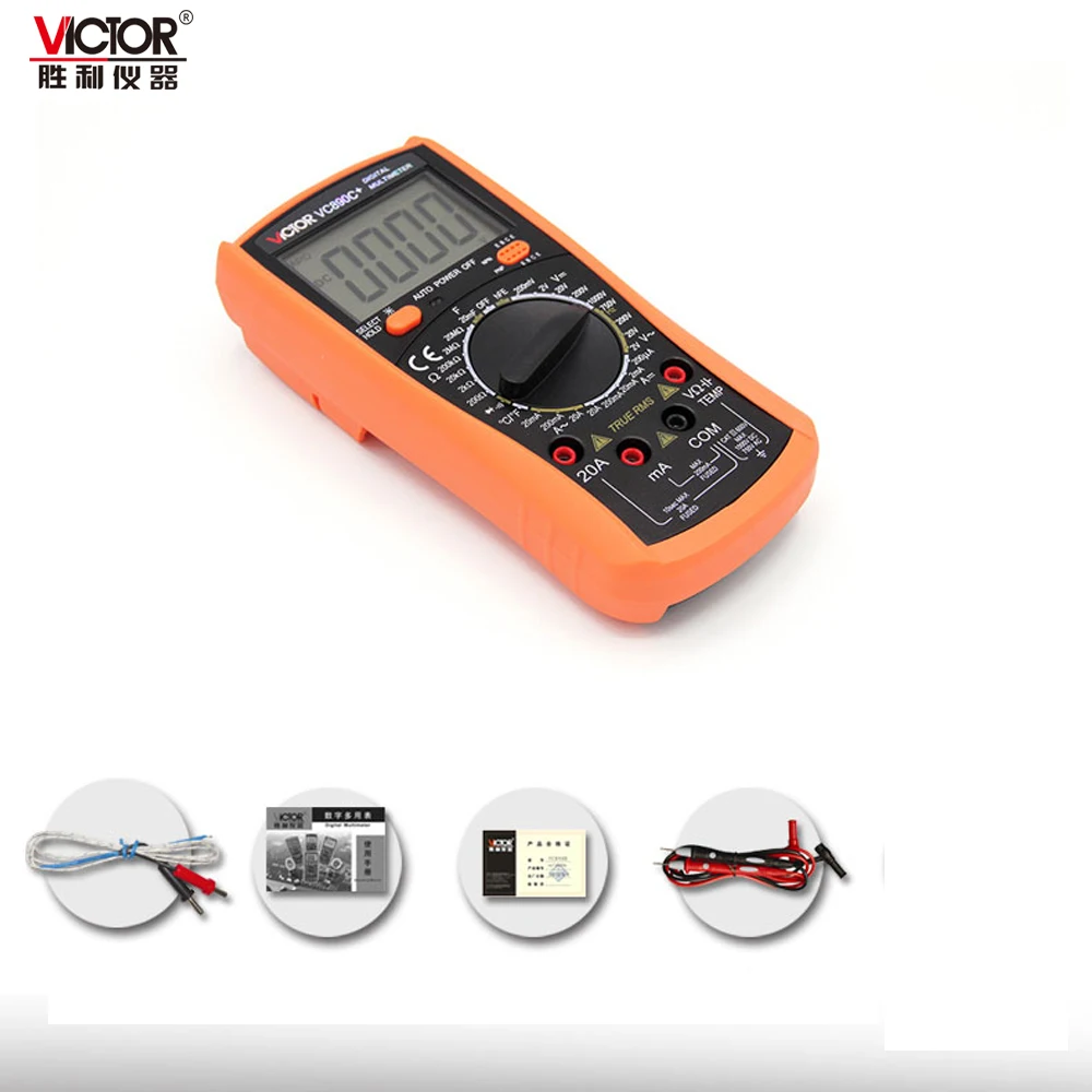 VICTOR VC890C+ Digital Multimeter True RMS Multimeter 2000UF Capacitor ...