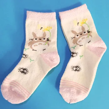 

totoro socks japanese cartoon socks women kawaii beige and pink 11 pairs/lot wholesale