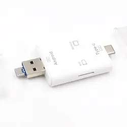 Портативный многофункциональный 4 в 1 кардридер USB 2,0 безопасная цифровая карта памяти тип-c OTG кардридер Расширительная карта