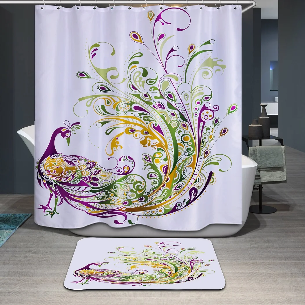 Peacock Prince characteristic boutique shower curtain elegant polyester