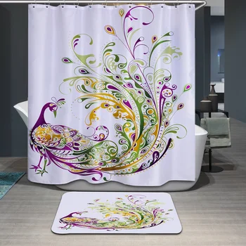 

Peacock Prince characteristic boutique shower curtain elegant polyester waterproof mildew 180*180CM shower curtains
