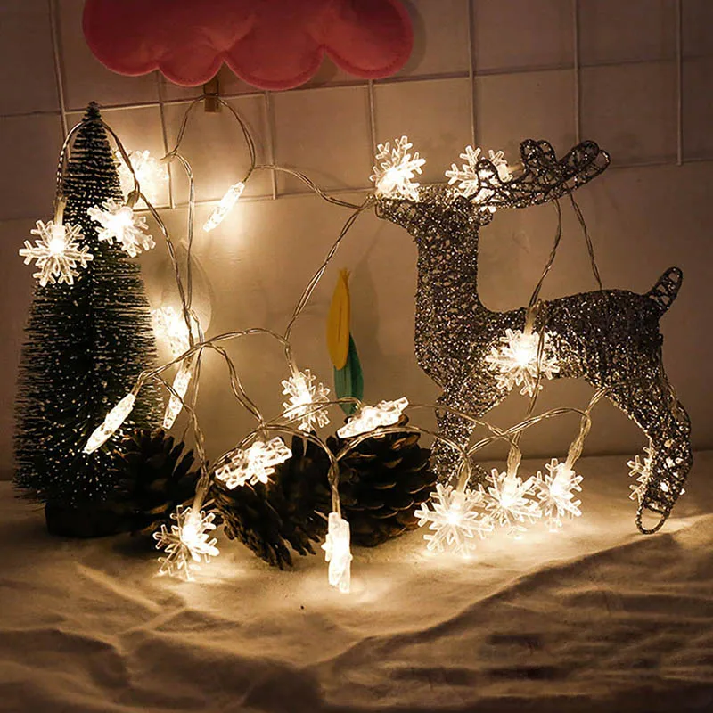 2M 20Leds Christmas Tree Snow Flakes Led String Fairy