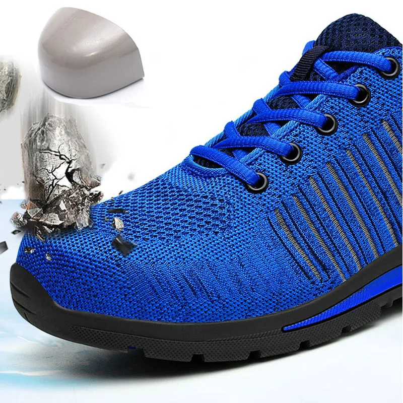 Рабочая страховая обувь; сетчатый светильник; дышащая Спортивная обувь со стальным носком; против клещей; Защитные безопасные ботинки; модная мужская Рабочая обувь
