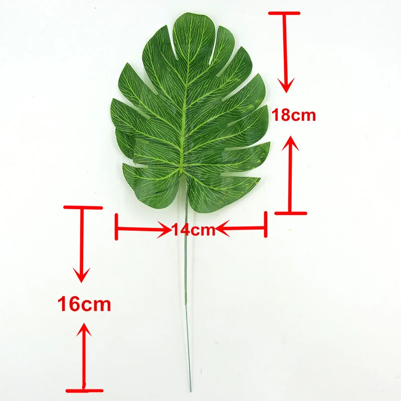 50 шт. большой Шелковый Искусственный Зеленый лист тропическая Пальмовая листва листья для гавайской тематики вечерние свадебные для дома садовые украшения