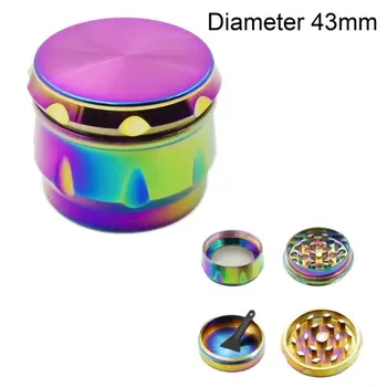 

40MM 4 Layer Zinc Alloy Dazzling Colorful Cigarette Tobacco Grinder Hand Crank Herbal Herb Spice Crusher Mini Muller Shredder