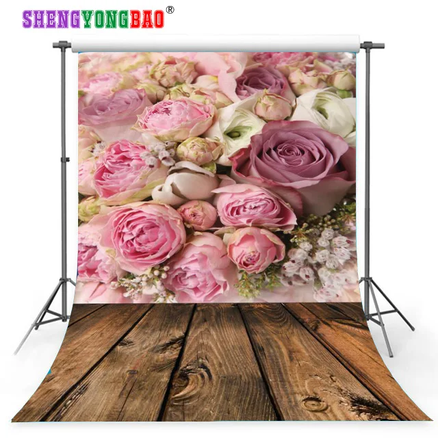 

SHENGYONGBAO Vinyl Custom Photography Backdrops Prop For Photo Studio Pink Rose Photography Backgrounds MG-05