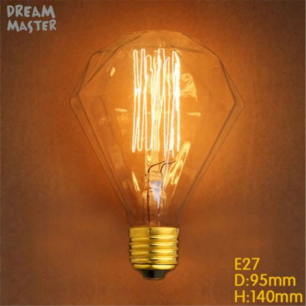 220V 240V G95 Diamond Edison Bulb E27 Edisons Lamp Retro Edison Bulbs