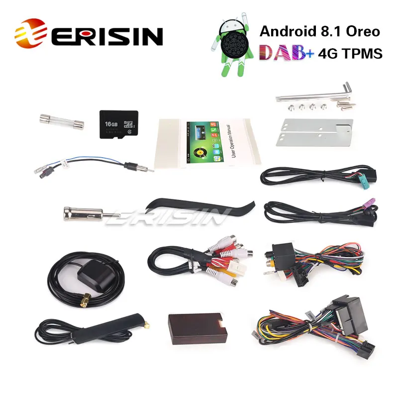 Erisin ES3339B 1 гама 7 дюймов машинный DVD плеер Android 8 автомобиль радио DAB + 4G gps для BMW