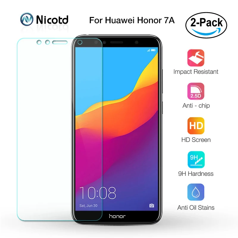 Nicotd 2 Pieces 9H Premium Tempered Glass For Huawei Honor 7A 5.7 inch Screen Protector Toughened protective film For Honor 7A (14)