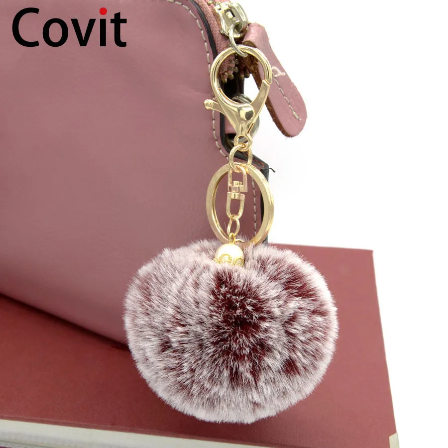 NUOVO Carino Mini Soffice Morbida Pelliccia di Coniglio pom pom Portachiavi Portachiavi Ciondolo Handbags