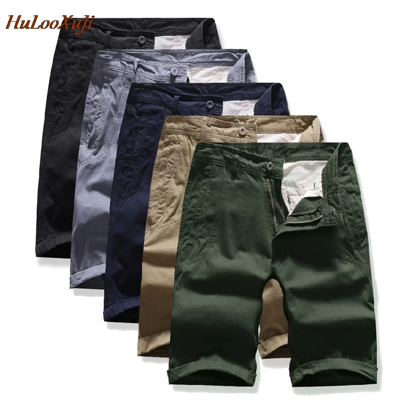 

HuLooXuJi New Men Summer Cargo Shorts 5 Colors Casual Solid Color Loose Shorts Outdoor Tooling Short Pants US Size:30-38