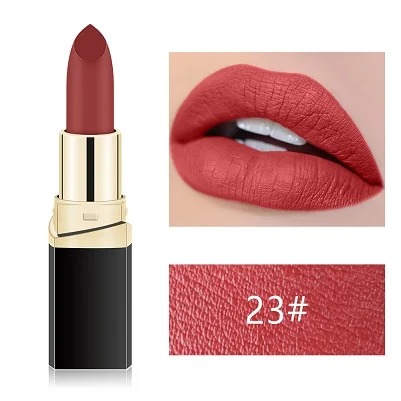 MISS ROSE Lipstick Matte Waterproof Make Up Long Lasting Lip Stick 42 Colors Easy To Wear Lipstick Lips Makeup Mate Lipstick - Цвет: 23