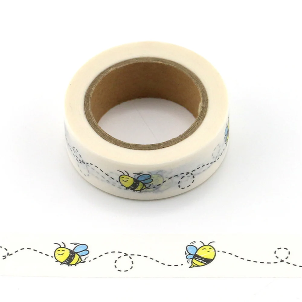 

1 roll Cute Decorative bees Washi Tape DIY Scrapbooking Masking animal Tape School Office Supply