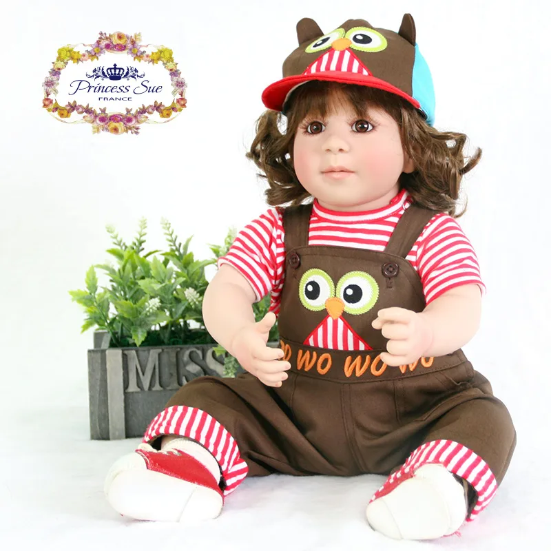 

Silicone Reborn Baby Doll Toys For Children Girls Bonecas 22inch Princess Babies Vinyl Toddler Baby Alive Birthday Present