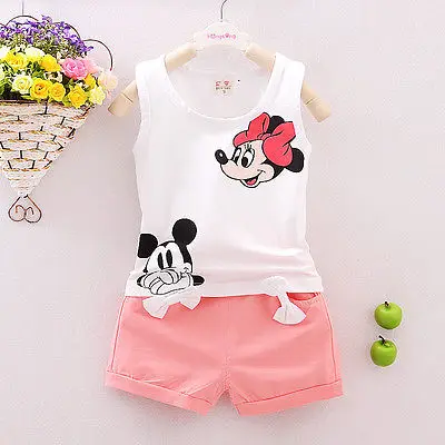 

Summer Cute Cartoon 2PCS Kids Baby Girls Floral Vest Top Shorts Pants Set Clothes Girls Clothing Sets