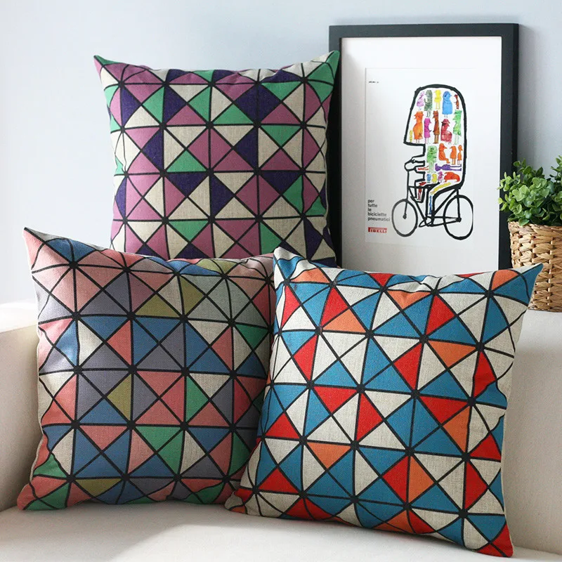 Modern Color Triangle pillow , Abstract geometric Pillow cushion