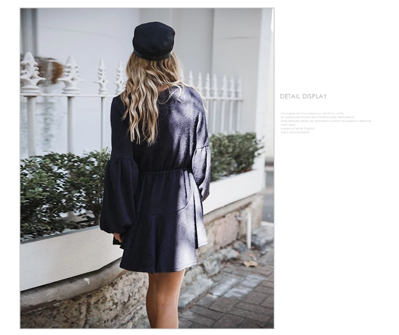 Long Sleeve Women Sexy Dress Winter 2018 V Neck Bandage Sashes Ladies Mini Sweater Dresses Knitted Autumn Short Vestido Party    (14)