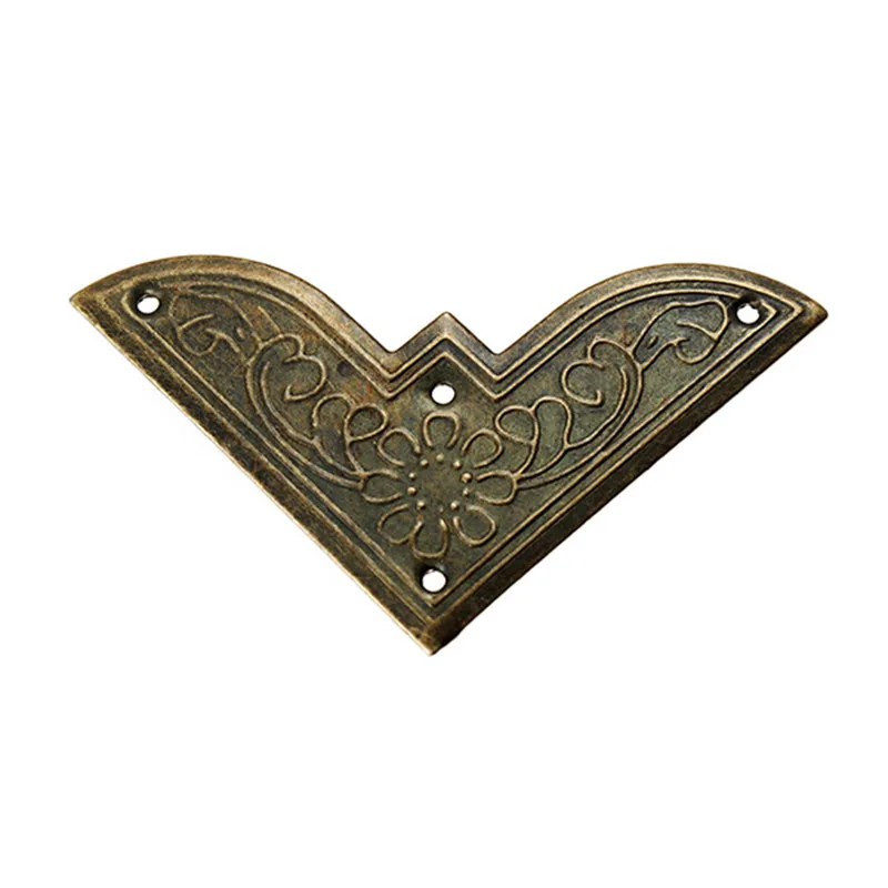 4pcs Wooden Box Iron Scrapbooking Albums Corner Bracket Antique Brass Decorative Protectors Crafts For Furniture Hardware