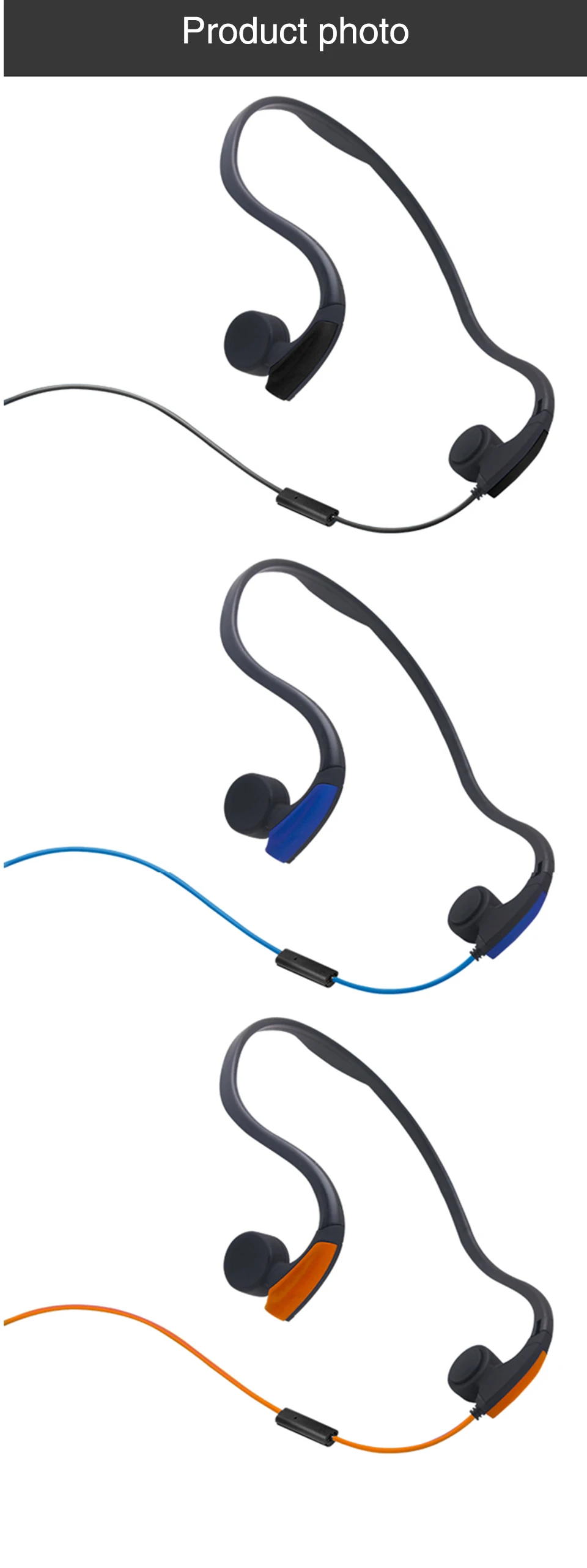 Bone Conduction Transmit Headsets Wired Earphone Outdoor Sports Smart Headphones Neckband with Mic for Iphone xiaomi Samsung