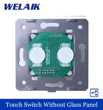 WELAIK Switch White Wall Switch EU Touch Switch DIY Parts Screen Wall Light Switch 2gang2way AC110
