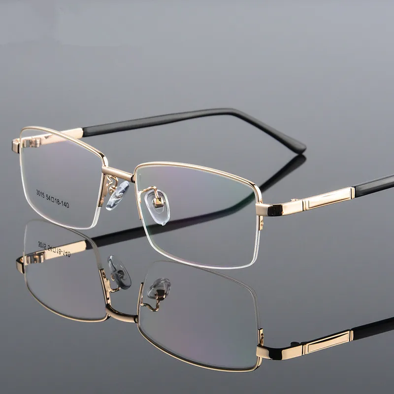 

Ultra-light Titanium Alloy Electroplated Metal Eyeglasses frame with Flexible Temple Arms Full Glasses Frame with 4Colors