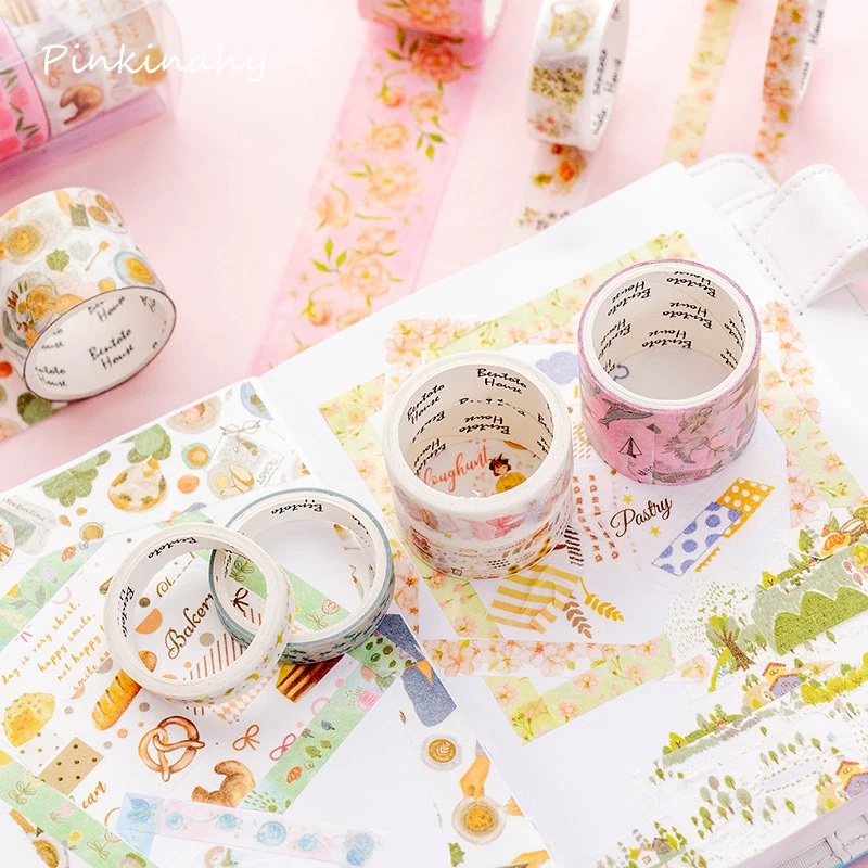 

5 PCS Cute Japanese Animal Flowers Food Washi Tape Set DIY Masking Tape Bullet Journal Supplies Scrapbooking Paper Stationary
