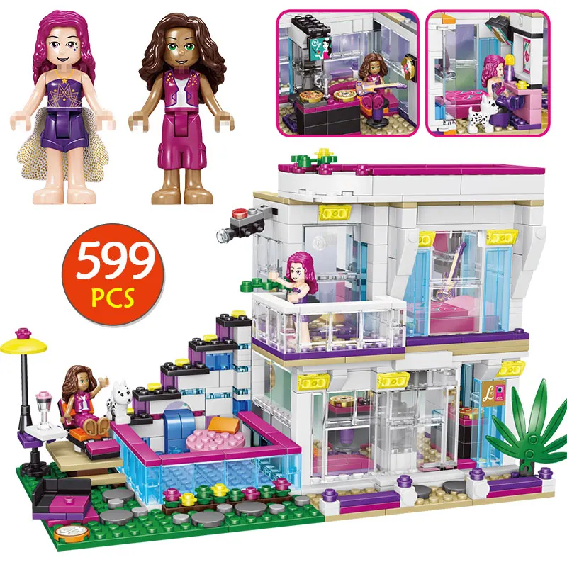 Друг серии Building Block совместимые друзья Ливи поп звезда дом 41135 Emma Mia рисунок Развивающие игрушки для детский подарок