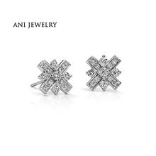 ANI 18 К из белого золота(AU750) женские серьги 0,44 КТ Certified I-J/SI Природный ювелирные изделия с бриллиантами обручальное букле d oreille