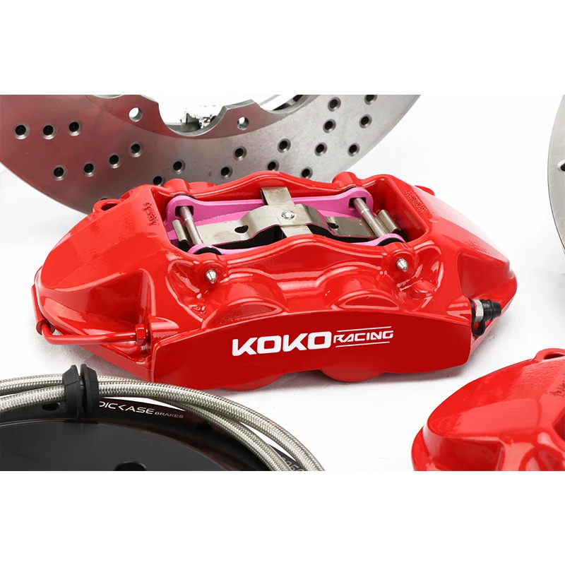 KOKO RACING 18 rim rear wheel cars brake caliper red color fit with flower center cap and 355mm