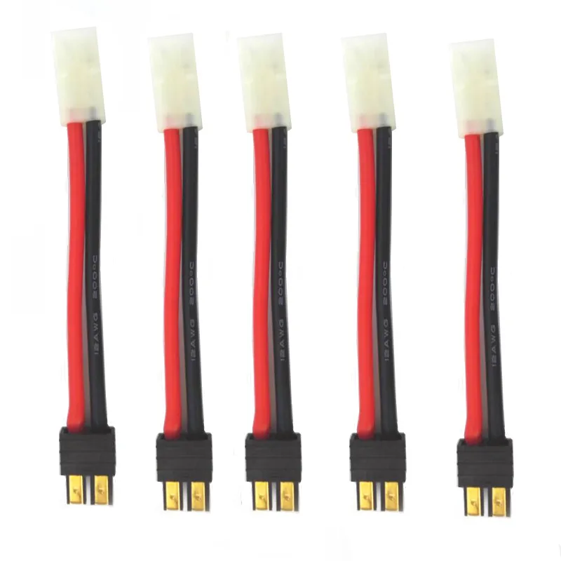 5 X 10cm Traxxas TRX Style Male 12 awg 12 Silicone cable Connector to