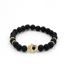 Натуральный вулкан Фатима ручной транспортировки мужские браслеты из бисера украшения Браслеты для женщин ювелирные изделия