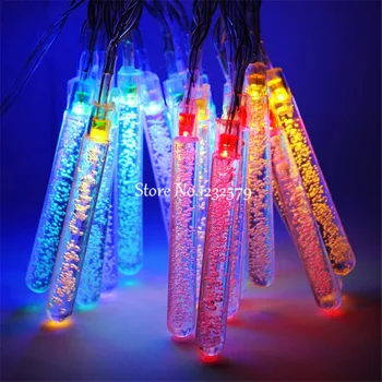 

5M/6M/7M/12M Solar Powered Bubble Bar Picks Cone String Fairy Lights 20/30/50/100 LED Christmas Party Festival Decoration