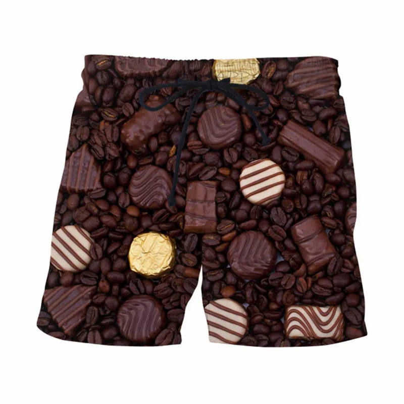 Романтические темно-шоколадные повседневные шорты Harajuku летние для серфинга шорты унисекс забавные уличная сетка дышащии эластичные для талии шорты