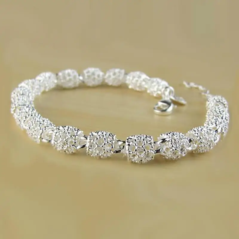 

Everoyal Charm Lady Hollow Ball Bracelets Jewelry For Women Fashion 925 Silver Bracelet Girls Birthday Party Accessories Female