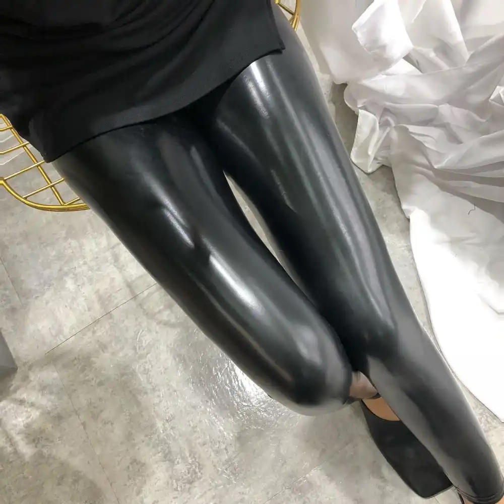 gray leather leggings