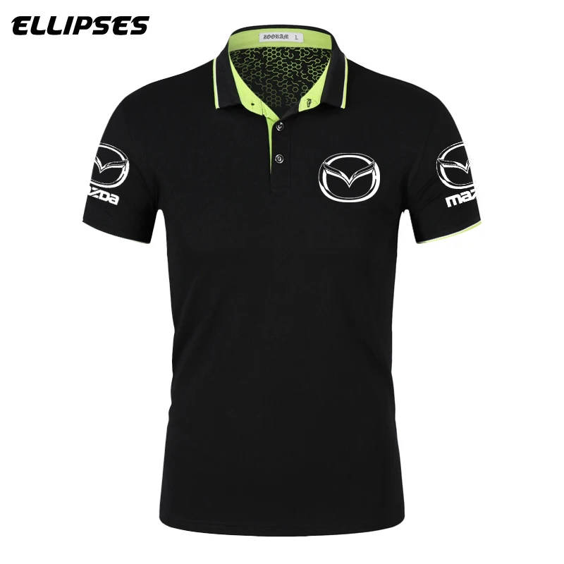 Для автомобилей Mazda Polo рубашка для мужчин летняя Mazda тенниска с логотипом короткий рукав для мужчин хлопок отложной воротник Топы Поло