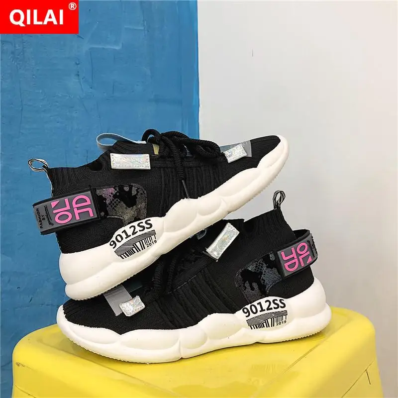 

2019 autumn socks section color sneakers women's shoes fashion Korean muscle section neutral couple models casual shoes Female