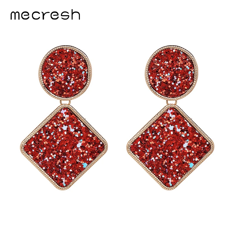 

Mecresh Ethnic Square Big Metal Drop Earrings Prom Party Jewelry Fashion Statement Vintage Long Women Earrings 7 Colors MEH1191