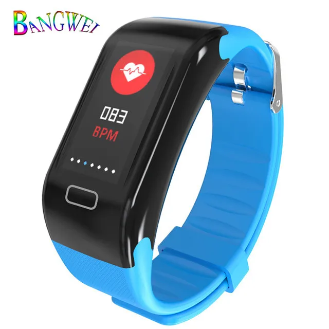 

BANGWEI Sport Bracelet Watch Men LED Waterproof Smart Wrist Band Heart Rate Blood Pressure Pedometer Clock For Android iOS +Box