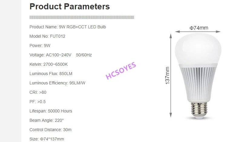 Milight 16 миллионов FUT012 E27 9 Вт RGB+ CCT Светодиодный прожектор лампы 110V 220V Полный Цвет дистанционного Управление WiFi смарт-лампы в виде 2,4G Беспроводной