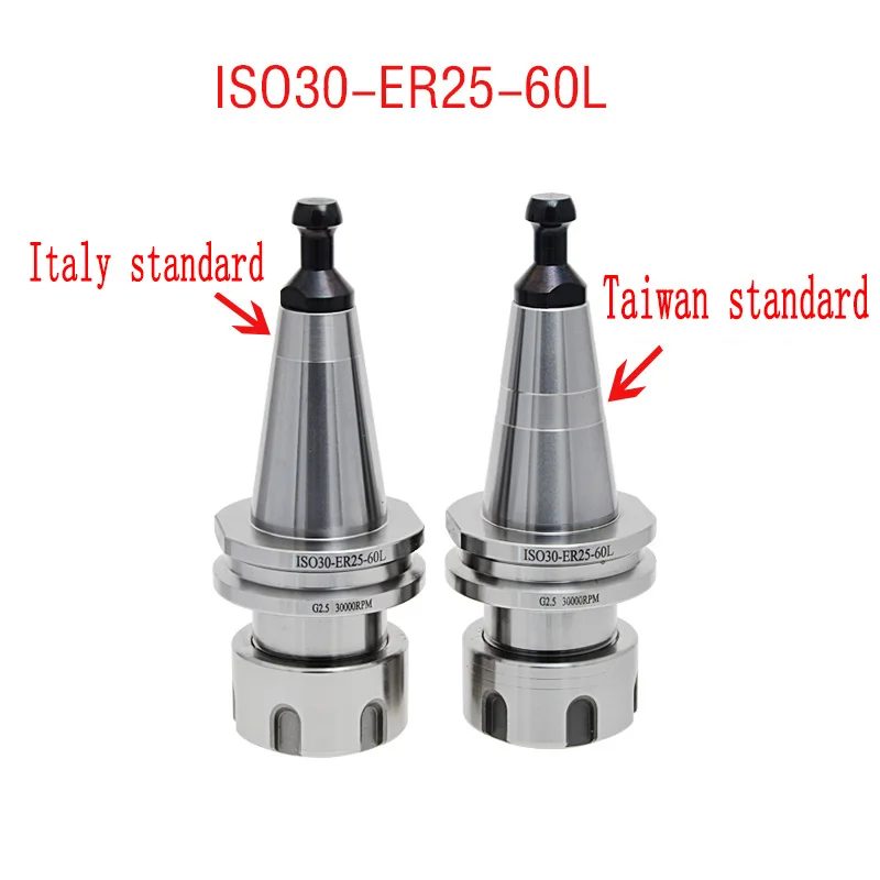 

1pcs ISO30 ER25 60L HOLDER accuracy 0.002 G2.5 30,000RPM lathe CNC mill spindle tool