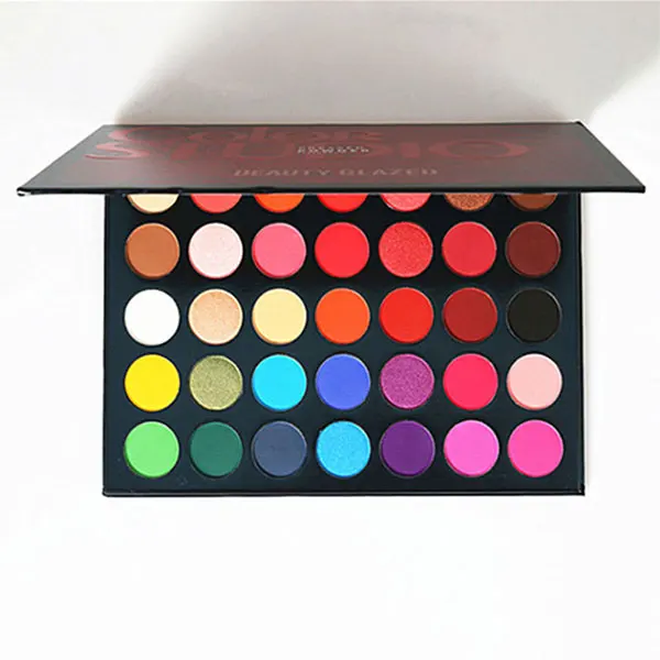 Beauty Glazed 63 Color Makeup Eyeshadow Pallete Pigment Glitter Shimmer Make Up Smoky Eye Shadow Palette Sombra Paleta De Sombra - Цвет: 35 Color-B