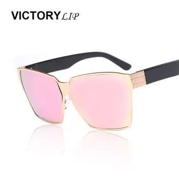 

VictoryLip Oversized Square 2016 Brand Designer Mirror Sunglasses Women Female Stylish Men Shades Lady Sun Glasses Big Frame